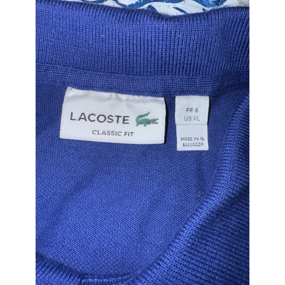 Lacoste Classic Fit Polo Shirt Men's Size XL  Blue - Picture 10 of 10